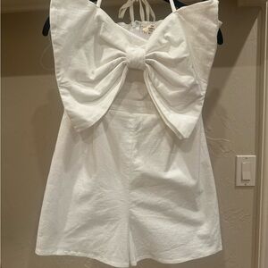White Bow Detail Romper